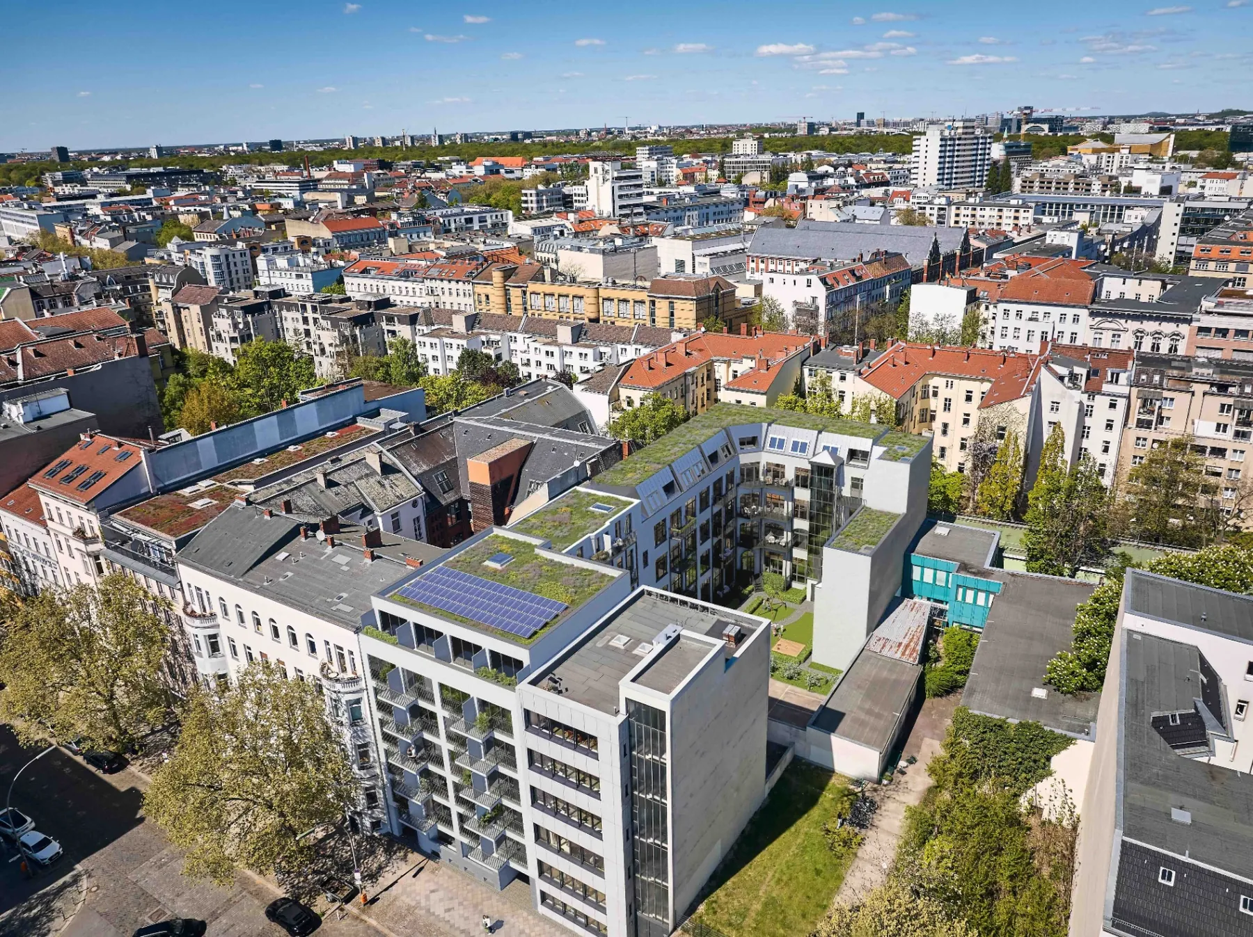 Luftbild vom Atelierhof Kurfürstenstraße in Berlin